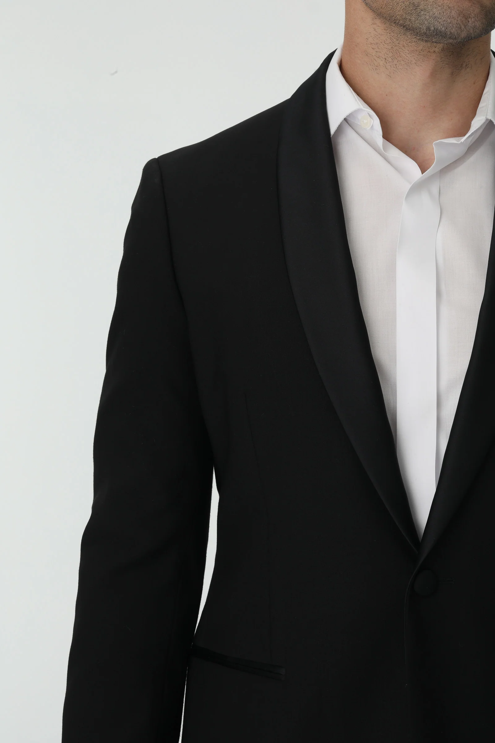 Black Slim Fit 2-Piece Tuxedo Suit - Image 5