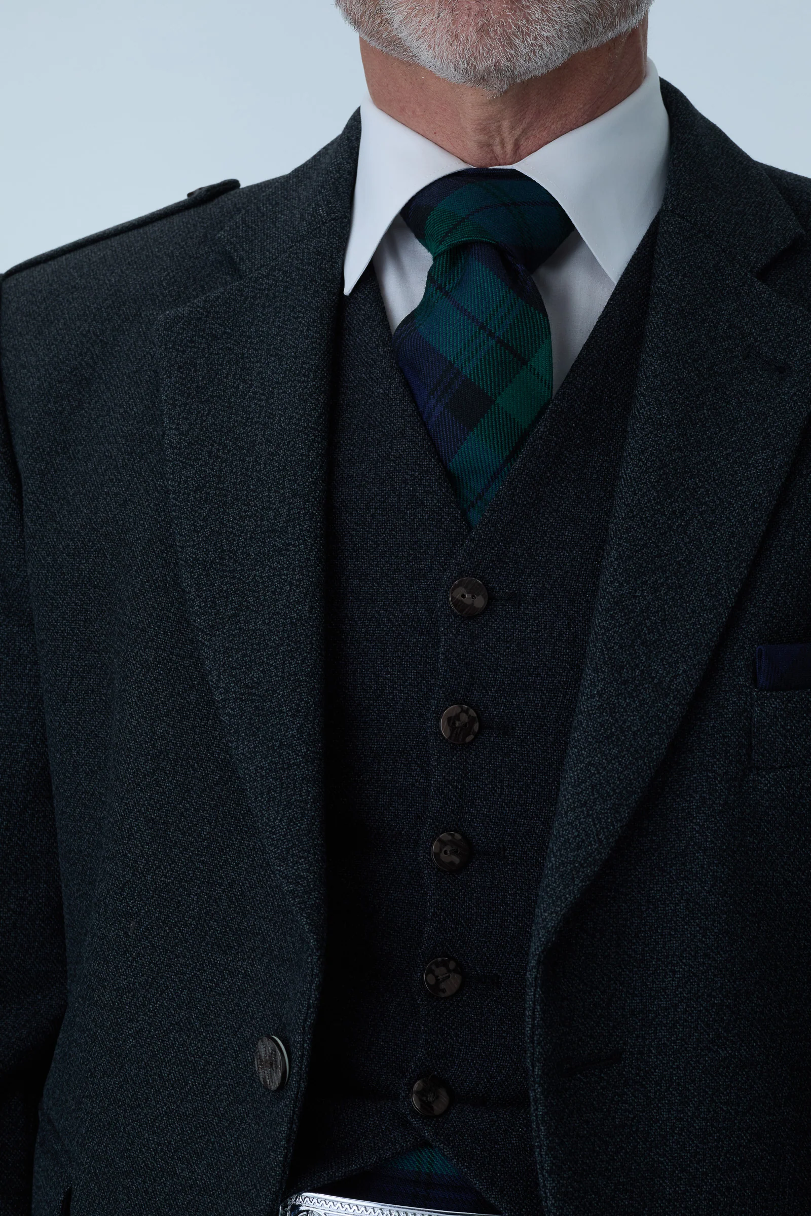 Charcoal Tweed Jacket & Black Watch Kilt Hire Package - Image 4
