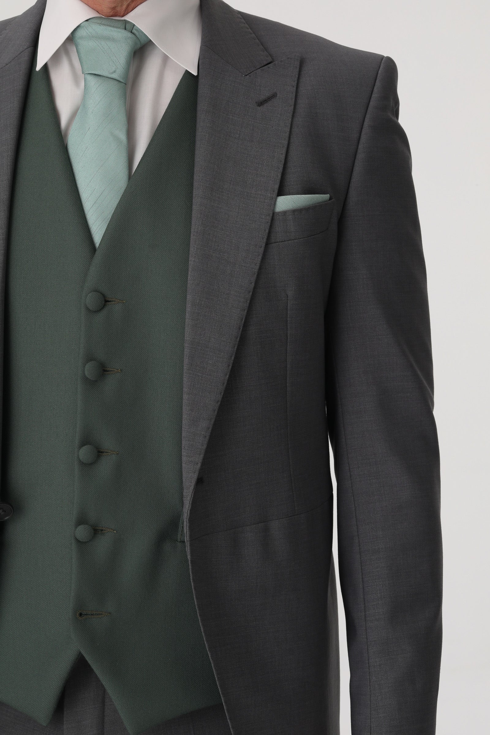 Grey Slim Fit 2-Piece Tailcoat Suit - Image 4