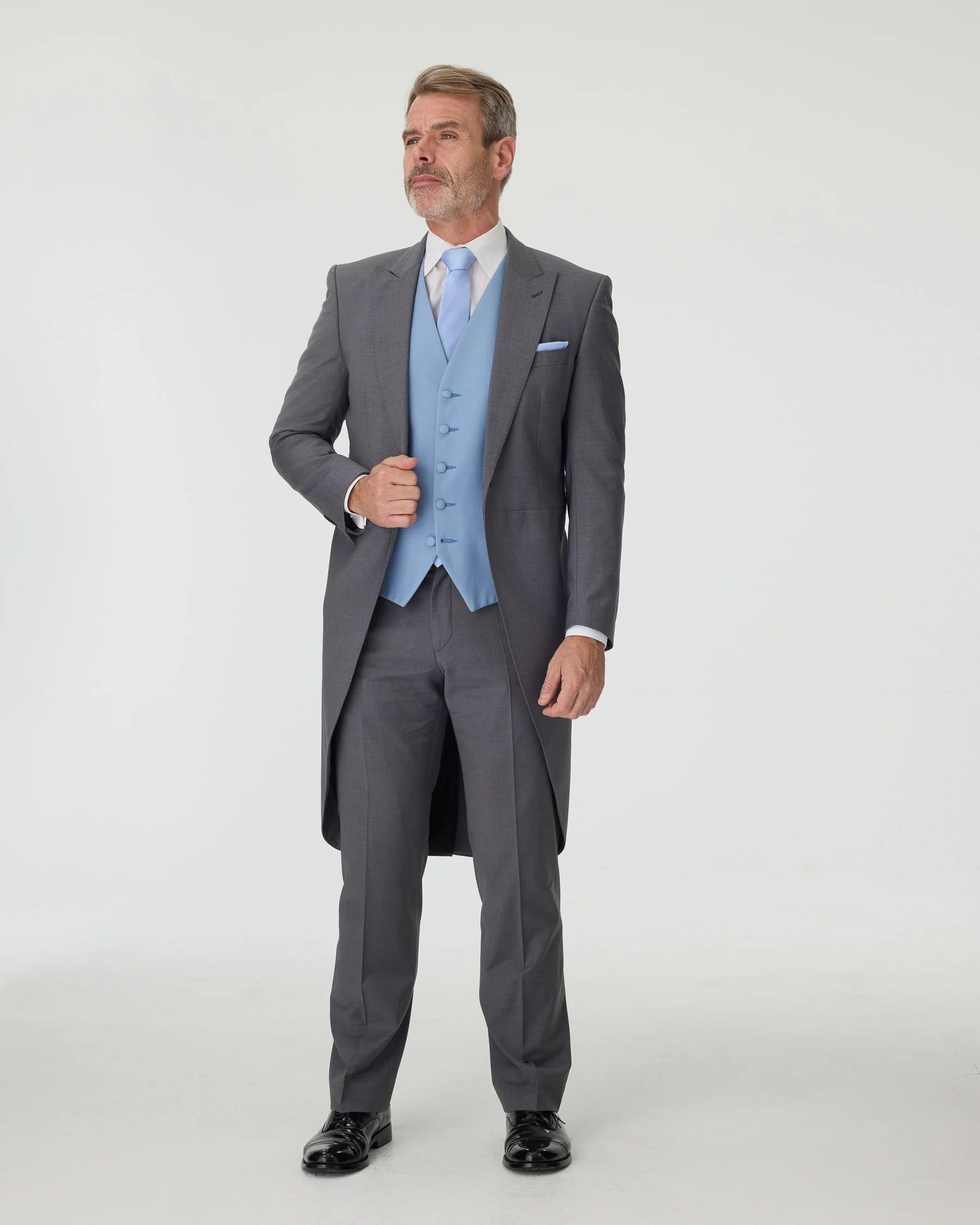 Grey Slim Fit Tailcoat Suit Hire Package - Image 7