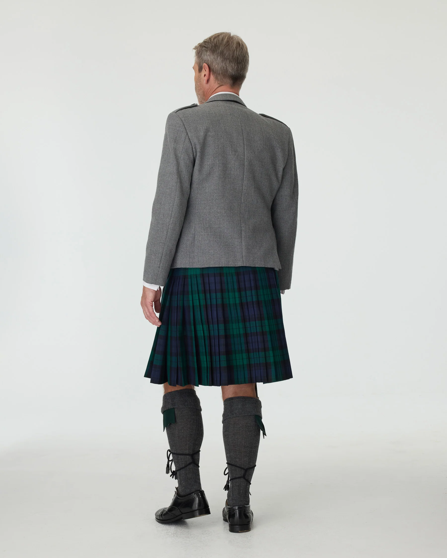 Light Grey Tweed Jacket & Black Watch Kilt Hire Package - Image 3