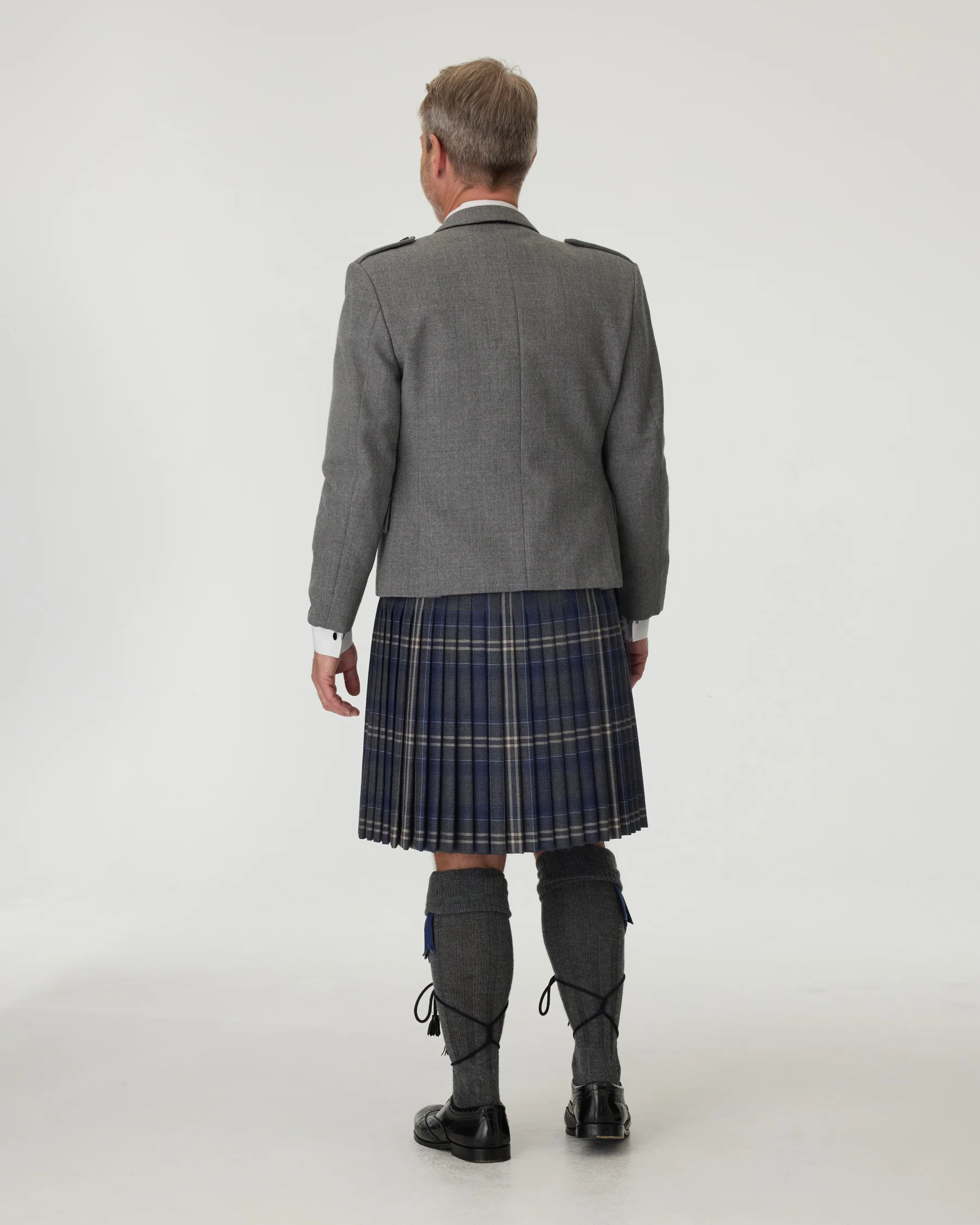 Light Grey Tweed Jacket & Highland Storm Kilt Hire Package - Image 3