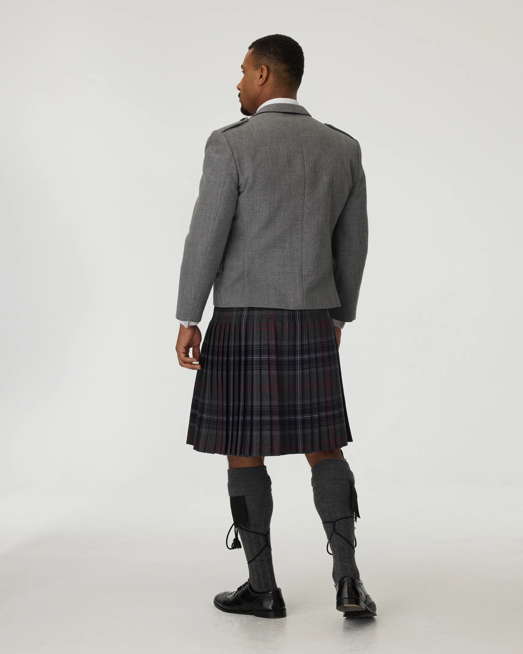 Light Grey Tweed Jacket & Scottish Spirit Kilt Hire Package - Image 3
