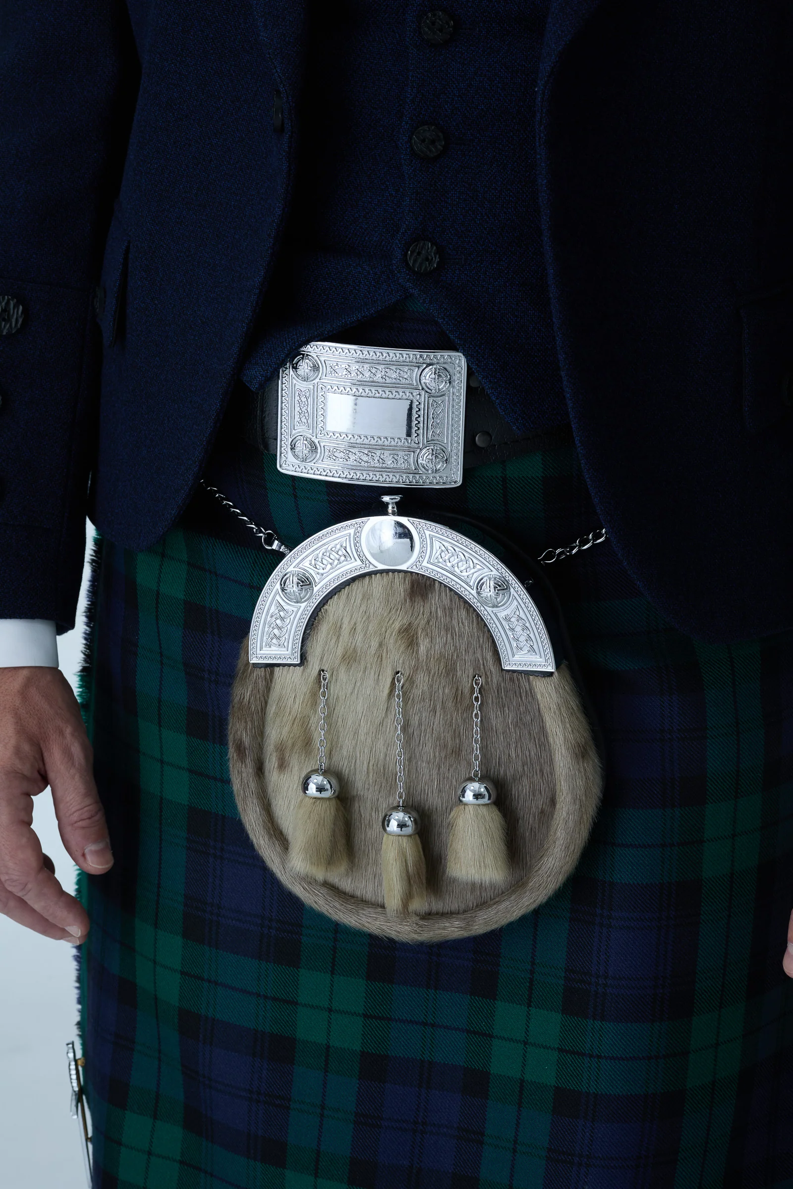 Navy Tweed Jacket & Black Watch Kilt Hire Package - Image 5