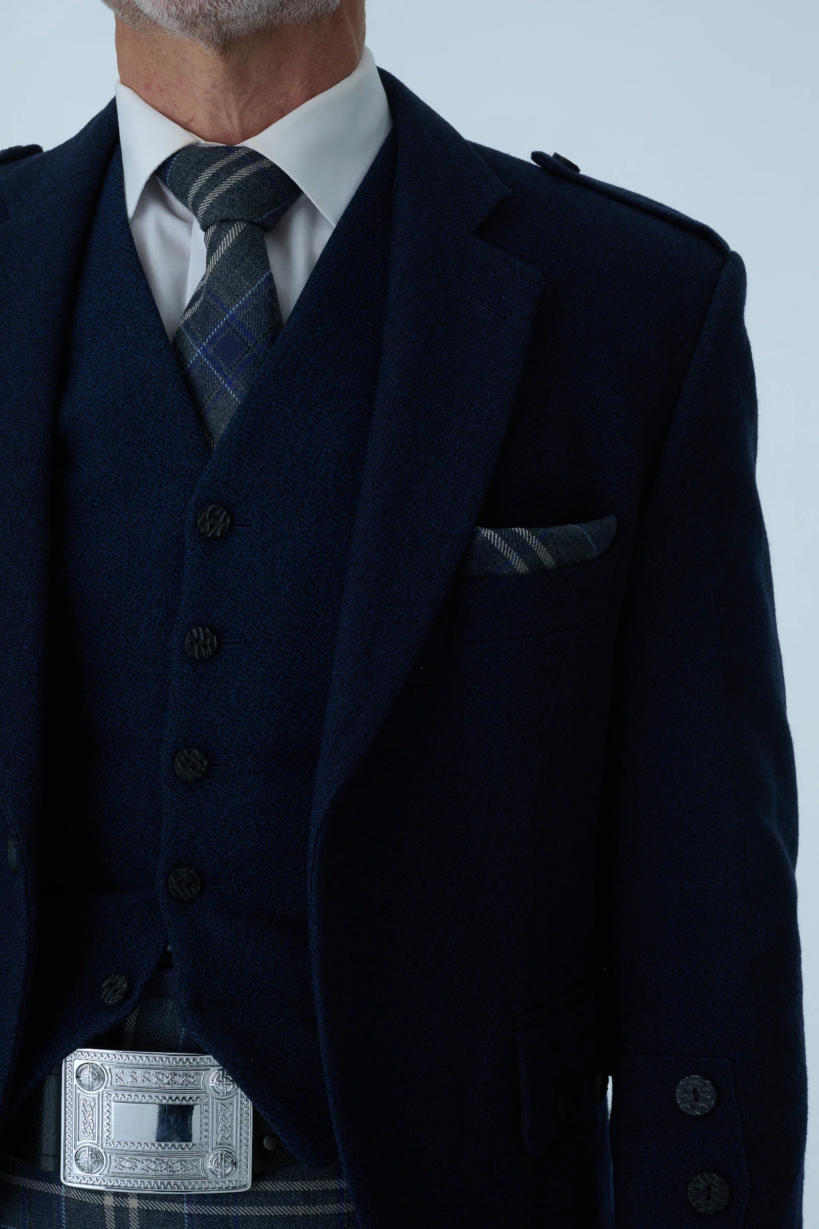 Navy Tweed Jacket & Highland Storm Kilt Hire Package - Image 4