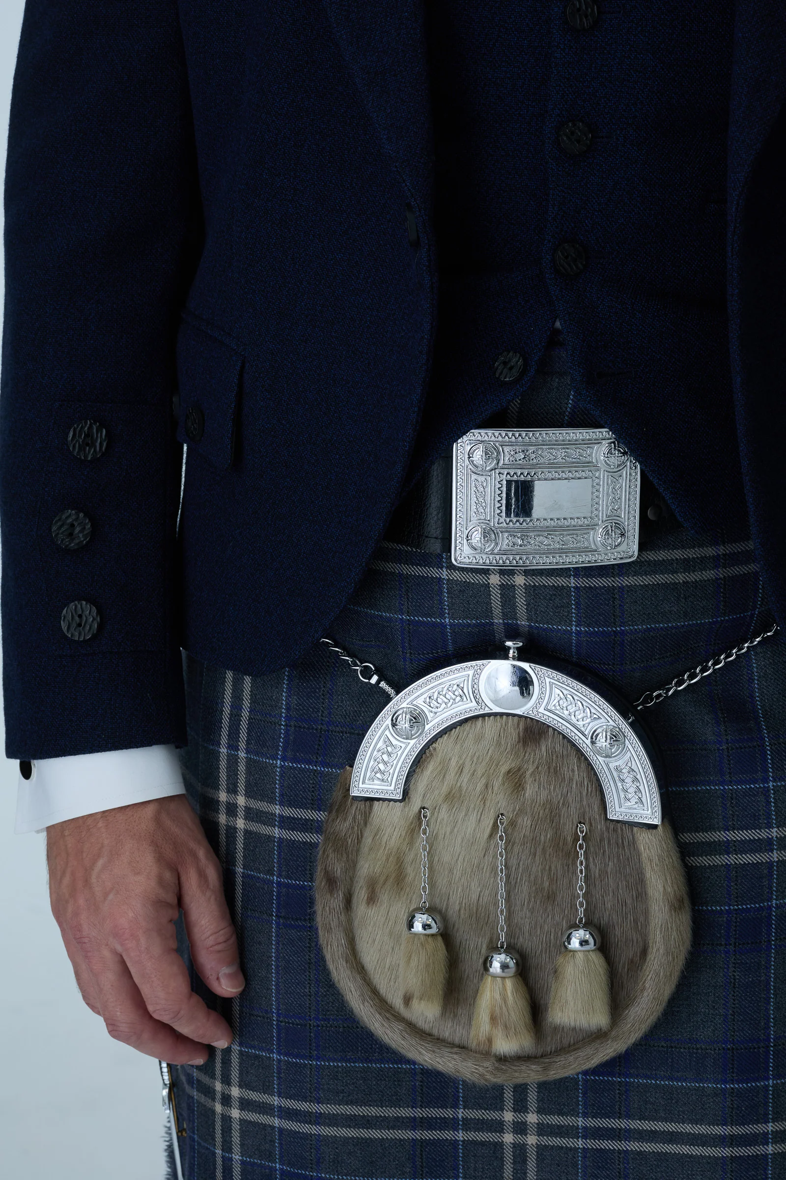 Navy Tweed Jacket & Highland Storm Kilt Hire Package - Image 5