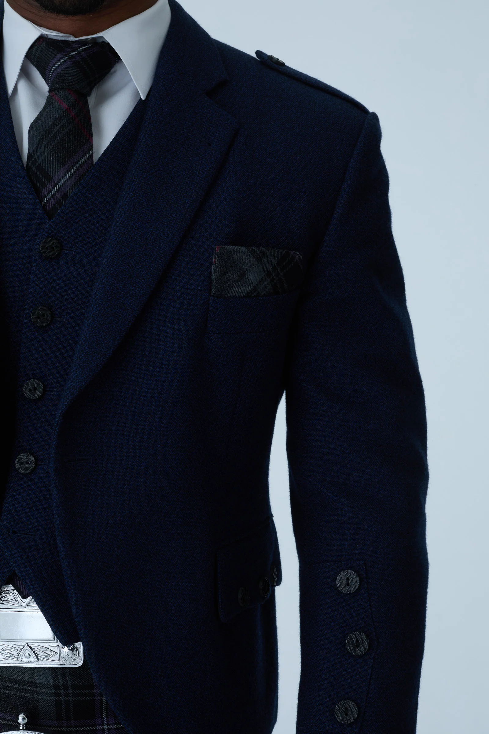 Navy Tweed Jacket & Scottish Spirit Kilt Hire Package - Image 4