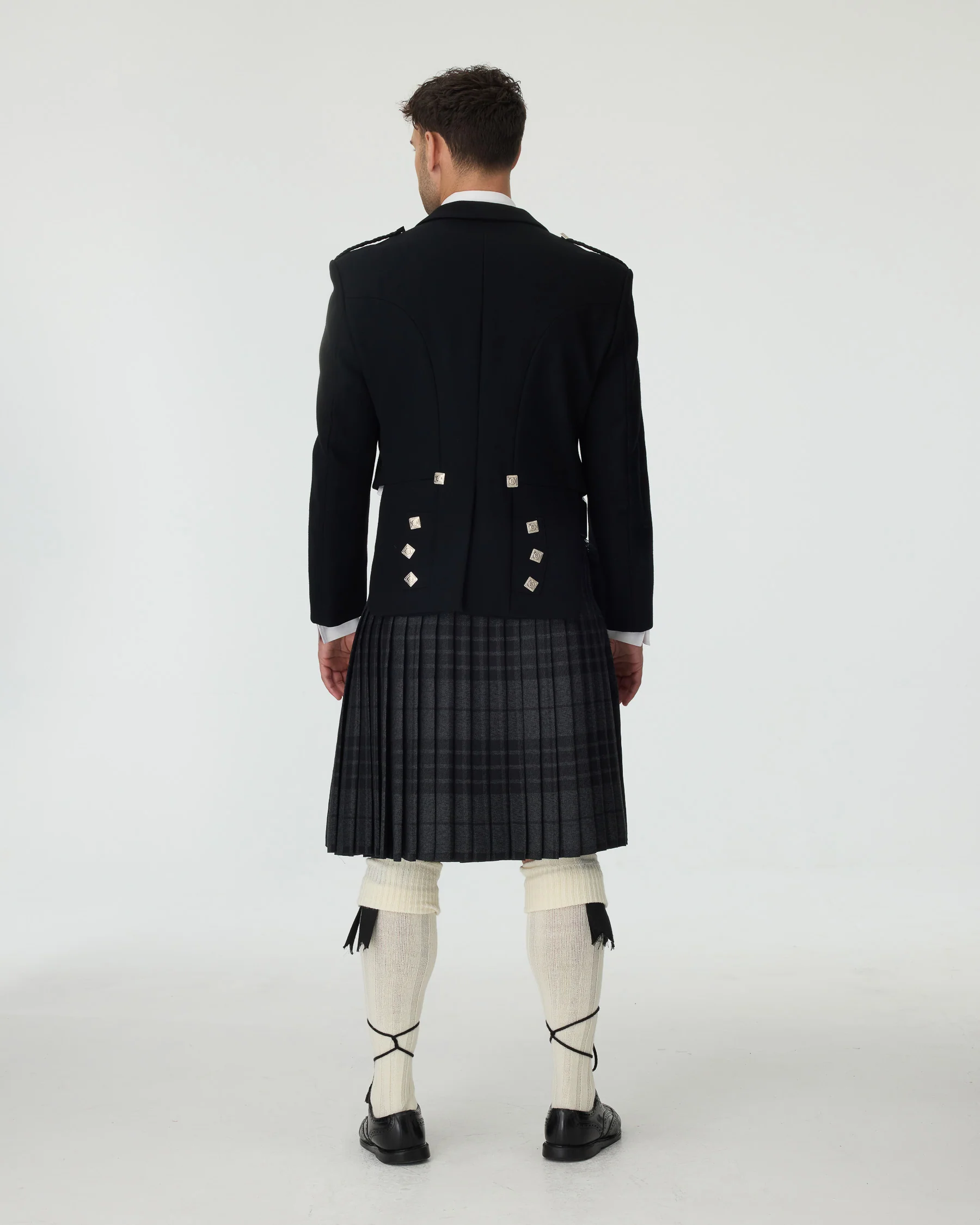 Prince Charlie Jacket & Grey Spirit Kilt Hire Package - Image 3