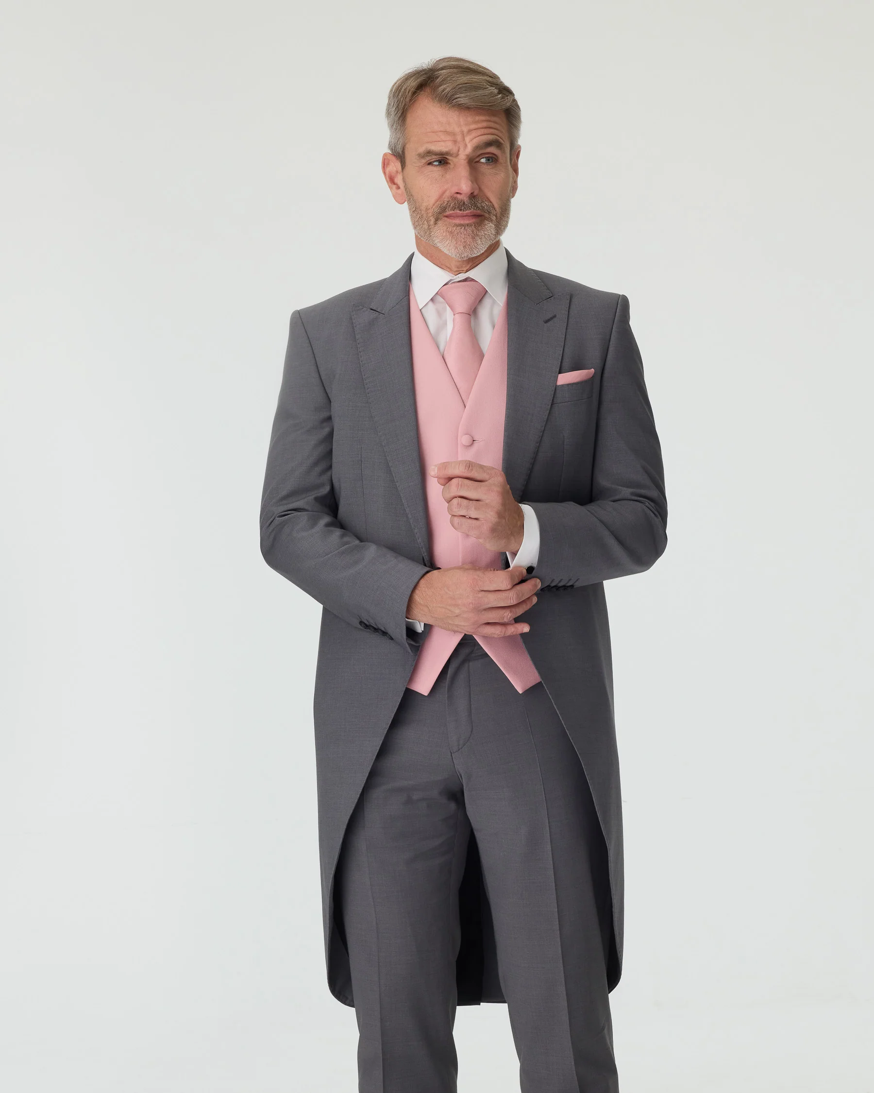 Grey Slim Fit Tailcoat Suit - Image 7